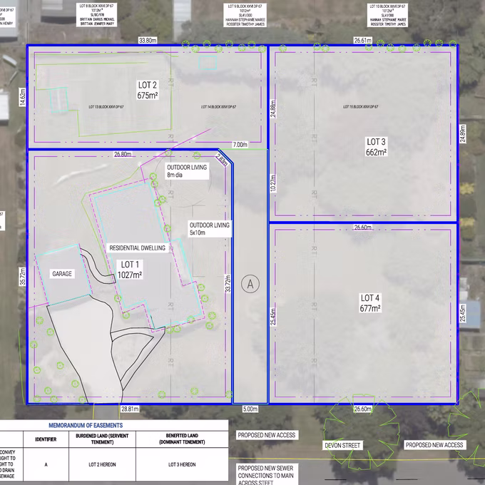 Four Lot Residential Subdivision