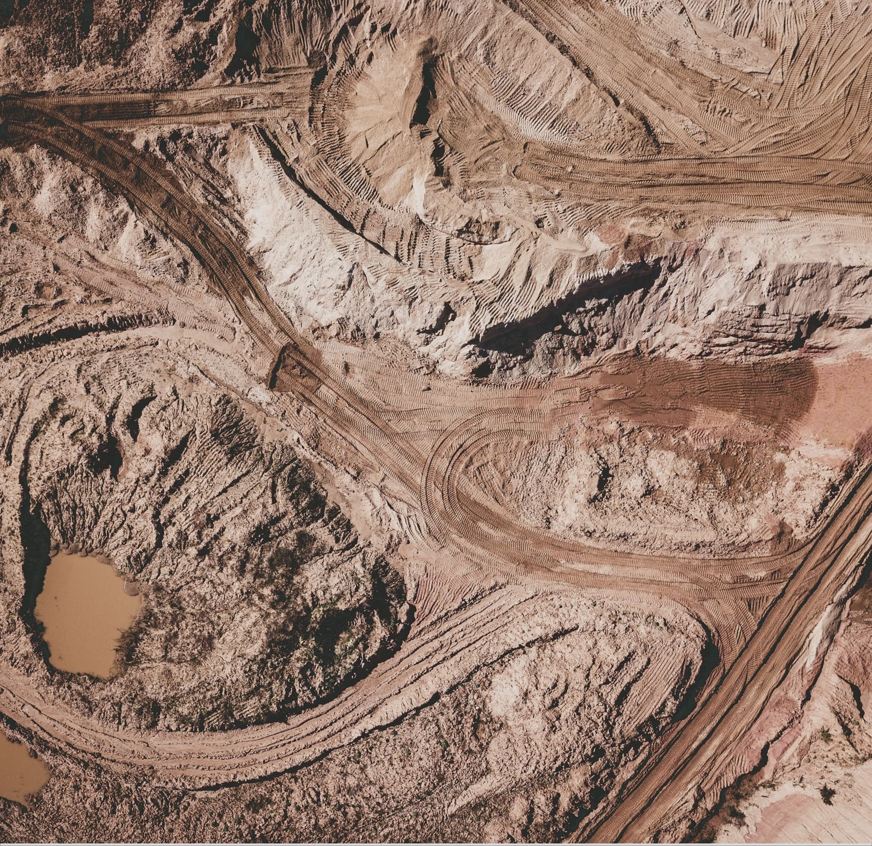 Aerial view of a developed landscape
